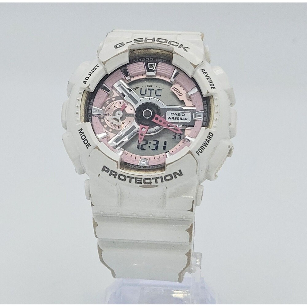 Casio G-Shock GMA-S110MP-7A Womens White Pink Ana Digi Watch Tested